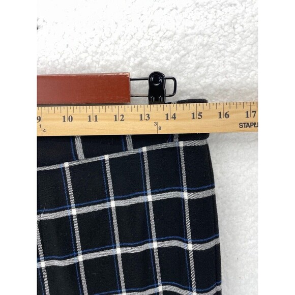 Derek Lam 10 Crosby Plaid Flare Pants Women’s Size 8 Blue Black White Dressy - Picture 3 of 8